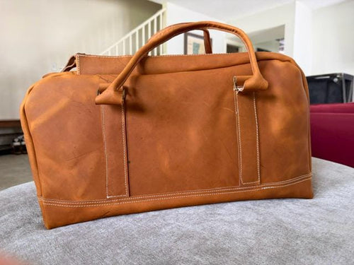 Handmade Leather Duffel Bag - Made in Austin, Texas