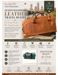 Handmade Leather Duffel Bag - Made in Austin, Texas