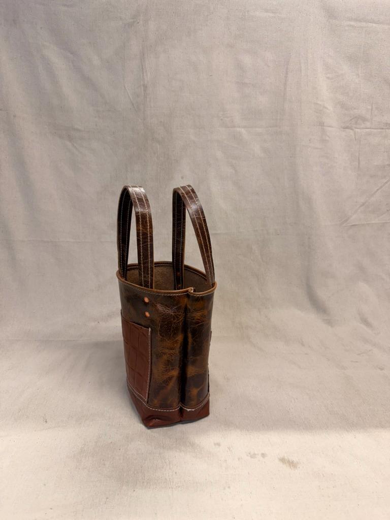 Mini Tote with asymetrical exterior pockets. Mother's Day, Lunch Bag, Purse