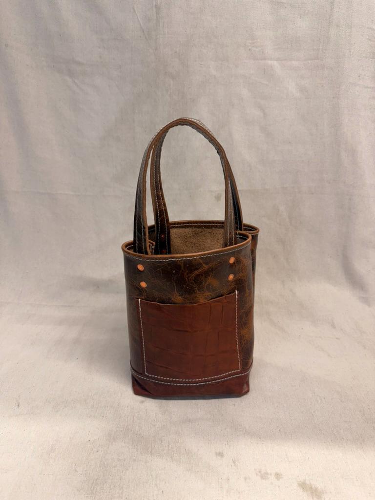 Mini Tote with asymetrical exterior pockets. Mother's Day, Lunch Bag, Purse
