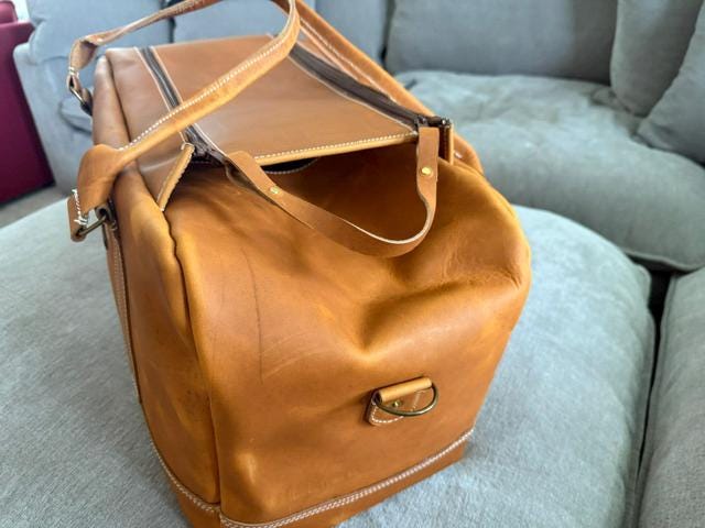 Handmade Leather Duffel Bag - Made in Austin, Texas